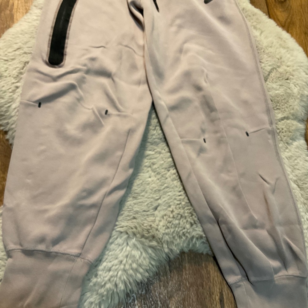 Nike Jogger Size XS Womens Fleece CW4292 Tan Cotton Blend Athleisure Cozy - Picture 3 of 9